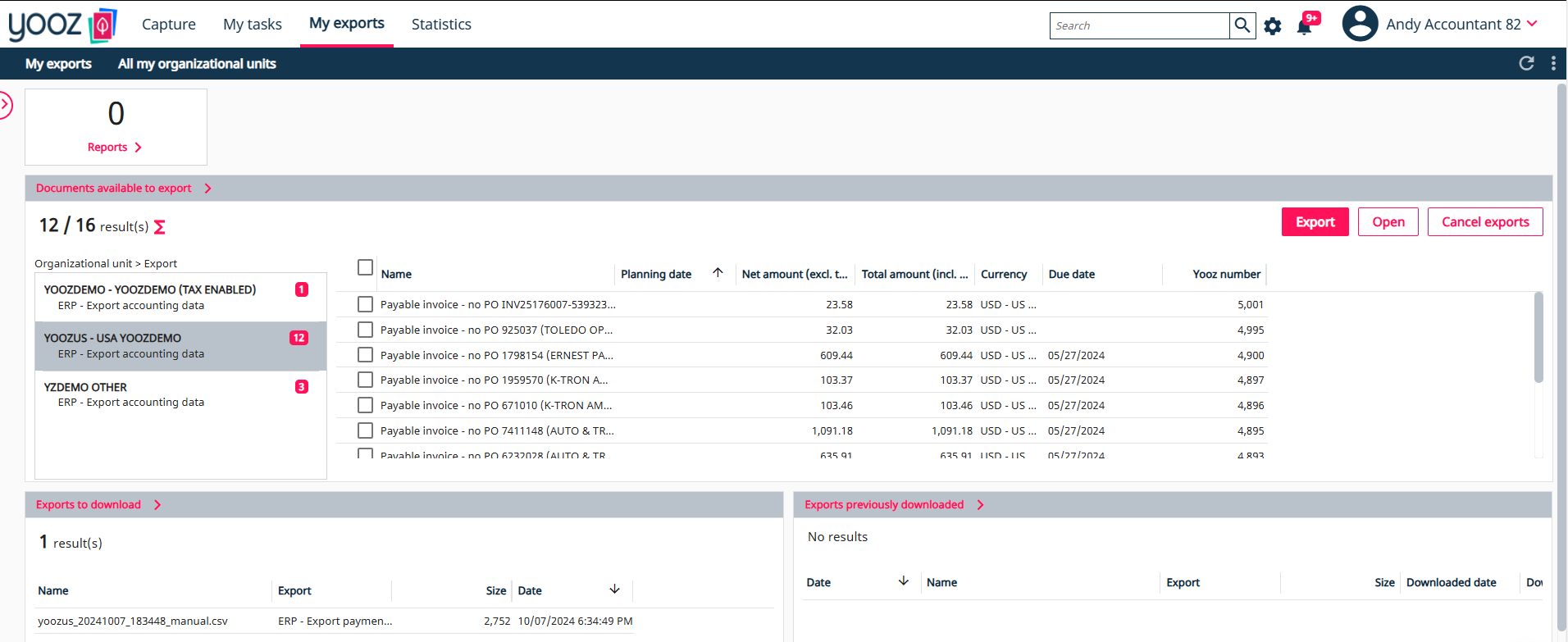 GL coding and purchase order matching in Yooz